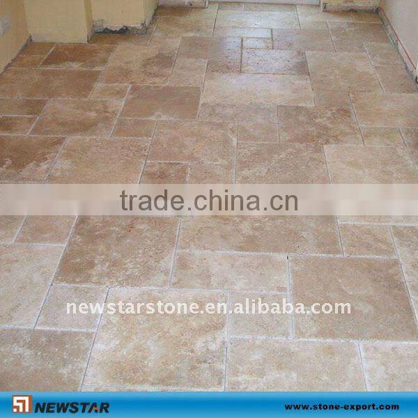 chiselled versailles pattern travertine