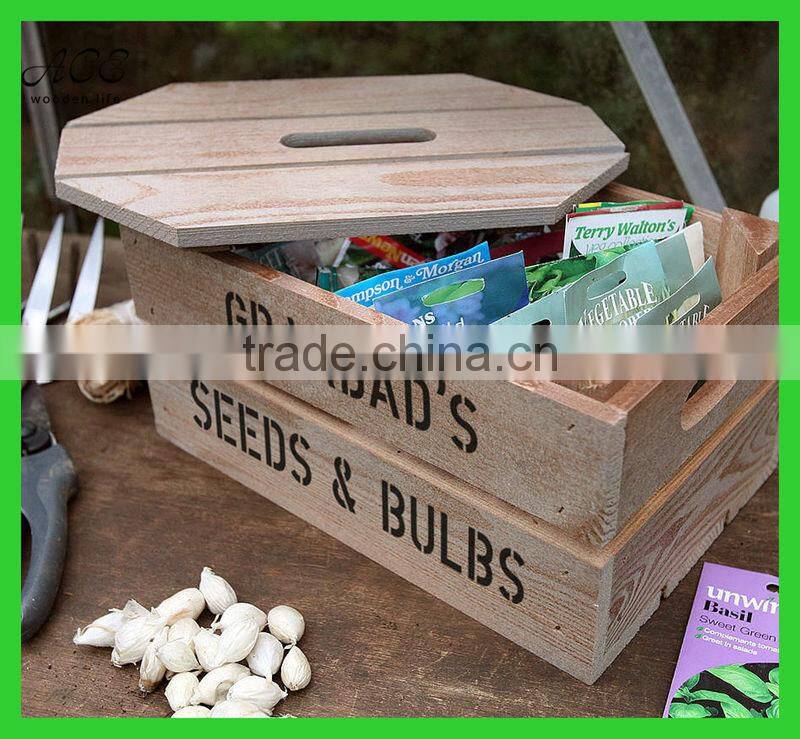 Antique Wood Crate Wooden storage box Vintage wood crate