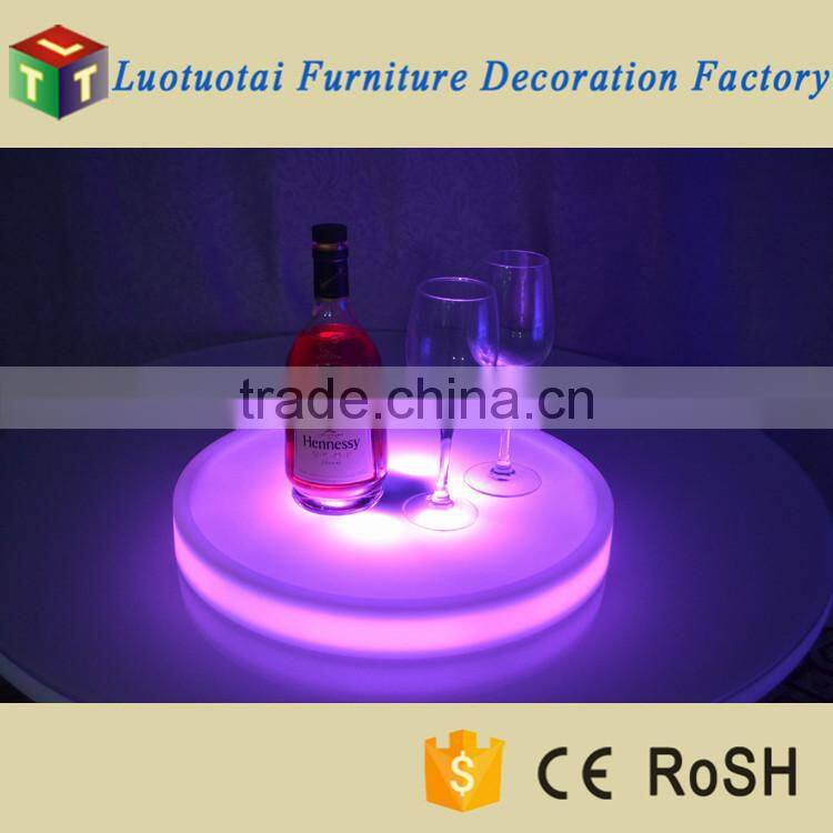 PE material round shape RGBW color LED wine pallet for events/party/wedding