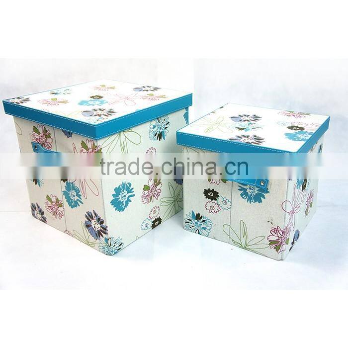 2 Piece Foldable Fabric Storage Cubes With Lid
