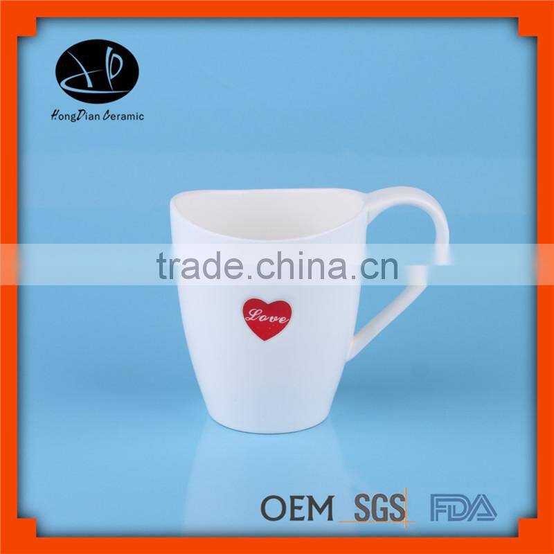 Factory direct low price good quality ceramic wholesale nescafe red heart shaped coffee cups