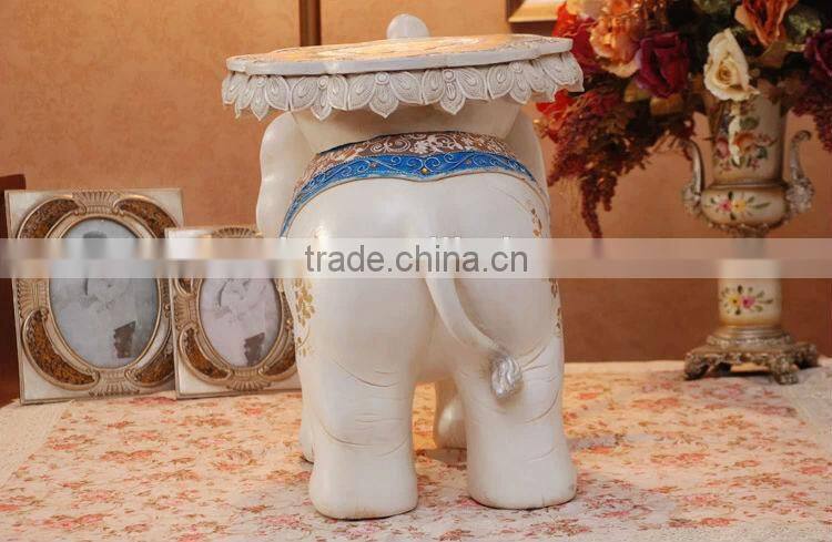 2014 New Products Home Decoration White Resin Elephant Sculpture