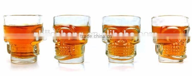 50ml mini clear skull glass cup for strong whisky