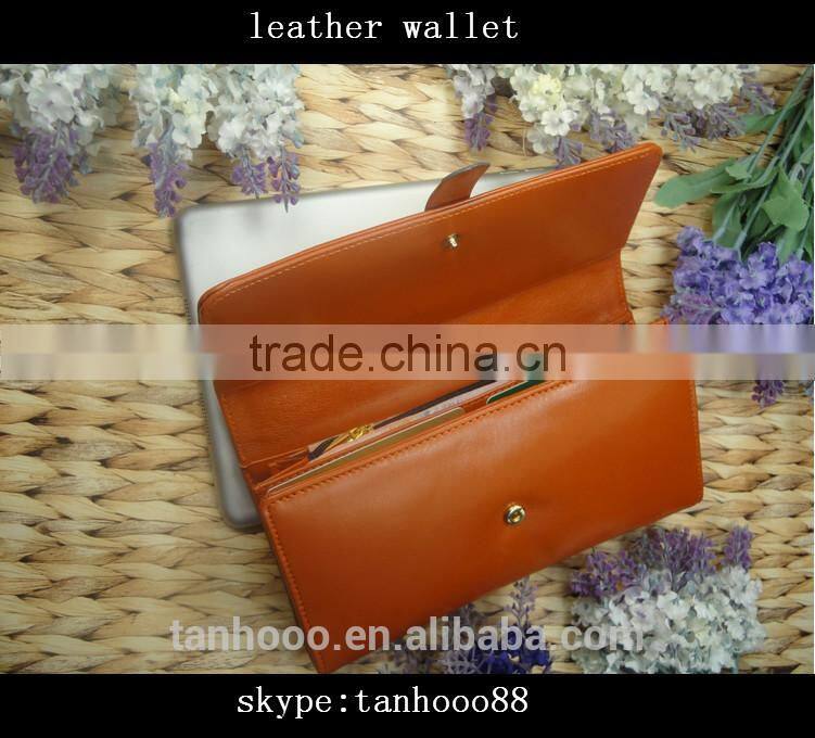 Emboss Logo Genuine Leather Ladies Wallets and Purses