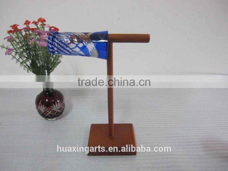 Wooden exquisite handcraft hanging glass shelves wooden shelves