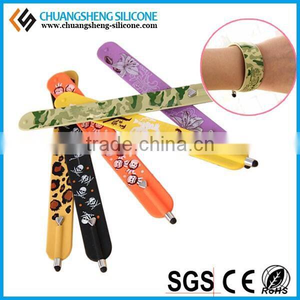 New Hot silicone style touch pen slap bracelet band for screen