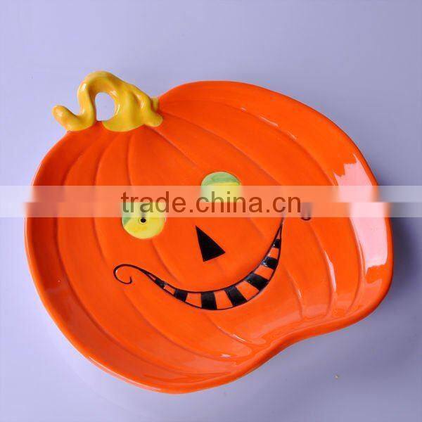 Halloween dinner pumpkin plate 2012