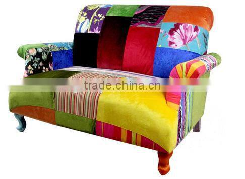 Classic Elegant Spanish Style Sharp Contrast Patchwork Three Sear Sofa BF11-0624a-02