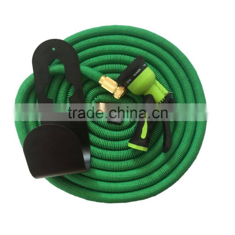 Green color hot sell most strong flexible durable garden hose with hanger