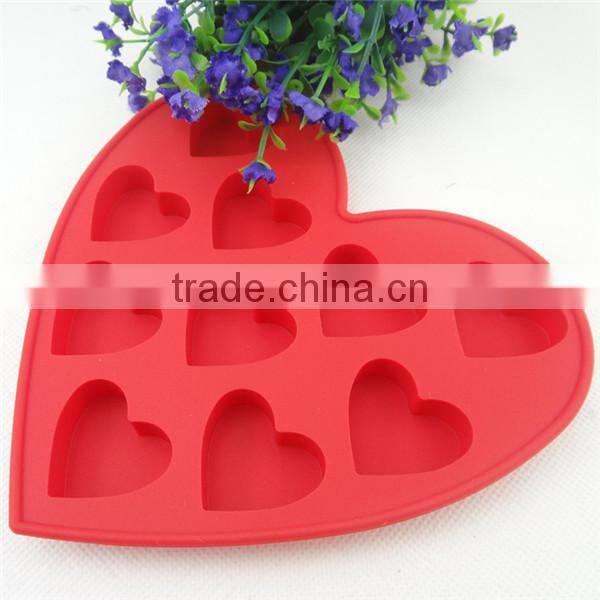 red love heart shaped silicone ice cube tray