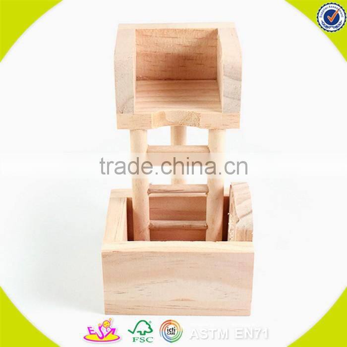 2017 New design wooden amusement facilities for hamster mini wooden amusement facilities for hamster W06F027