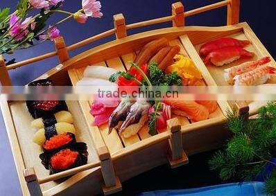 Delicate Sushi Containing sushi wooden Bridge