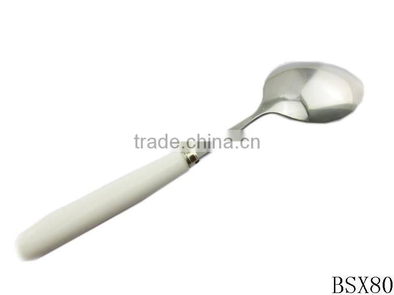 high quality ceramic long handle soup spoon