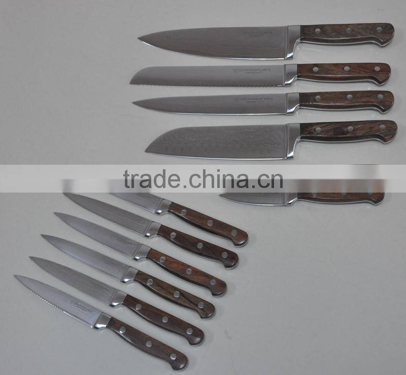 damascus steel slicer knife set