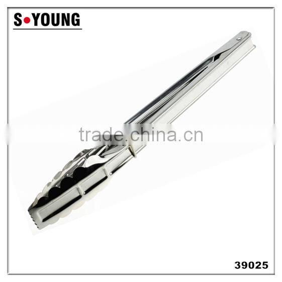 14056 Kitchen and Barbecue Grill Tongs Silicone BBQ Cooking Stainless Steel Locking Food Tong