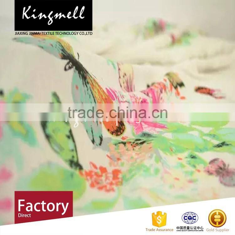 Factory direct floral digital print 100% cotton fabric with butterfly pictue