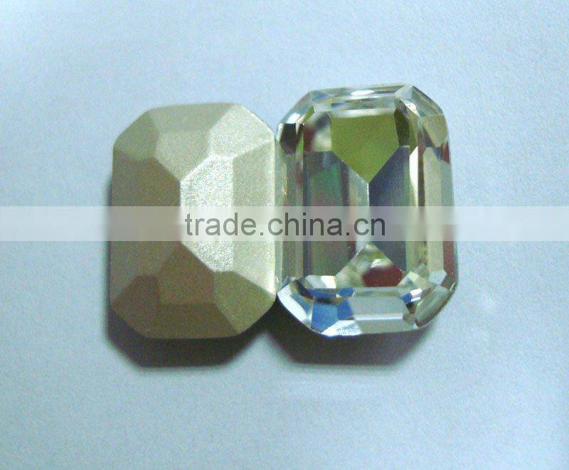 crystal loose bead Jewelry rectangle with eight angle shape