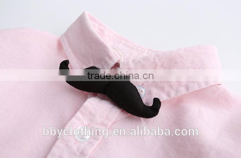 2016 high quality fall boy clothing pure colour children oem shirt with bow tie