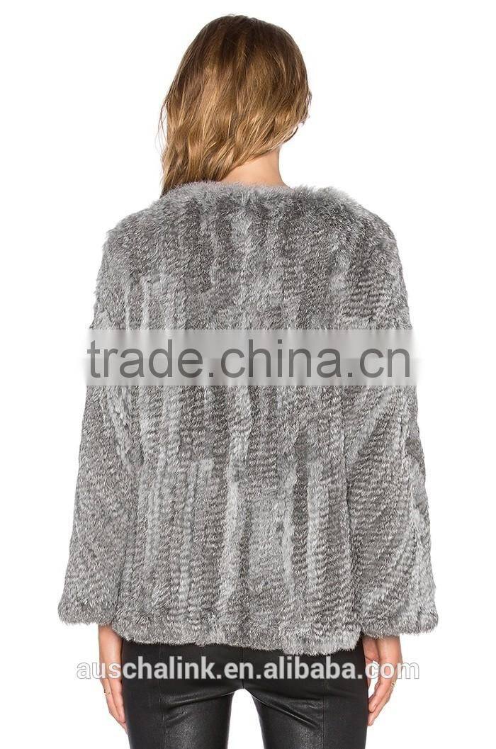 winter high quality custom rabbit fur coats girls OEM service