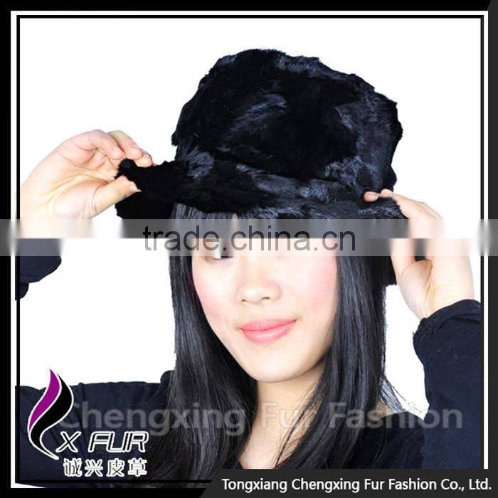 CX-C-173B Alibaba Custom Wholesale Lady Cap Mink Fur Women Bucket Hat