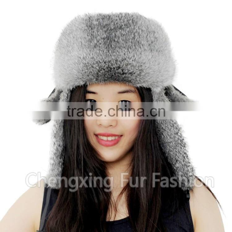 CX-C-241B Hot Selling Rabbit Fur Earmuff Trapper Fur Hat