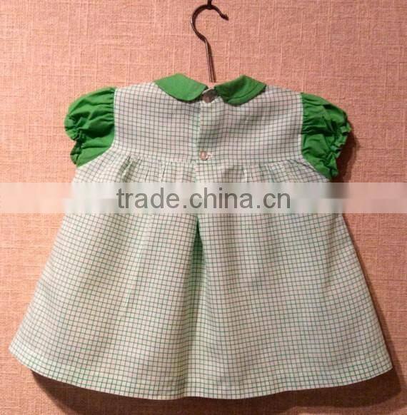 Popular western boutique plaid cotton frocks designs drss photo of baby girls dress for baby wear