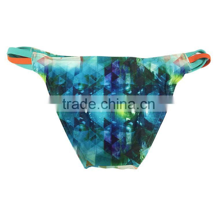 2017 new design full printing braided trim sexy swimwear woman bikini