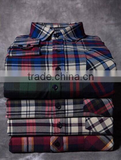 2015 new style wholesale mens plaid flannel shirts
