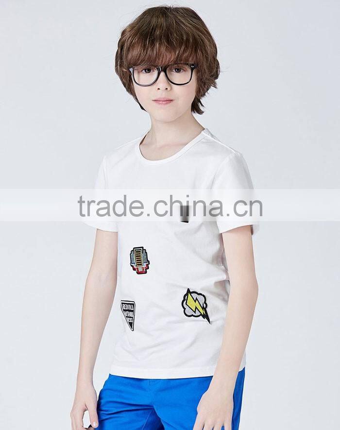 Trendy printing white kids t-shirts wholesale
