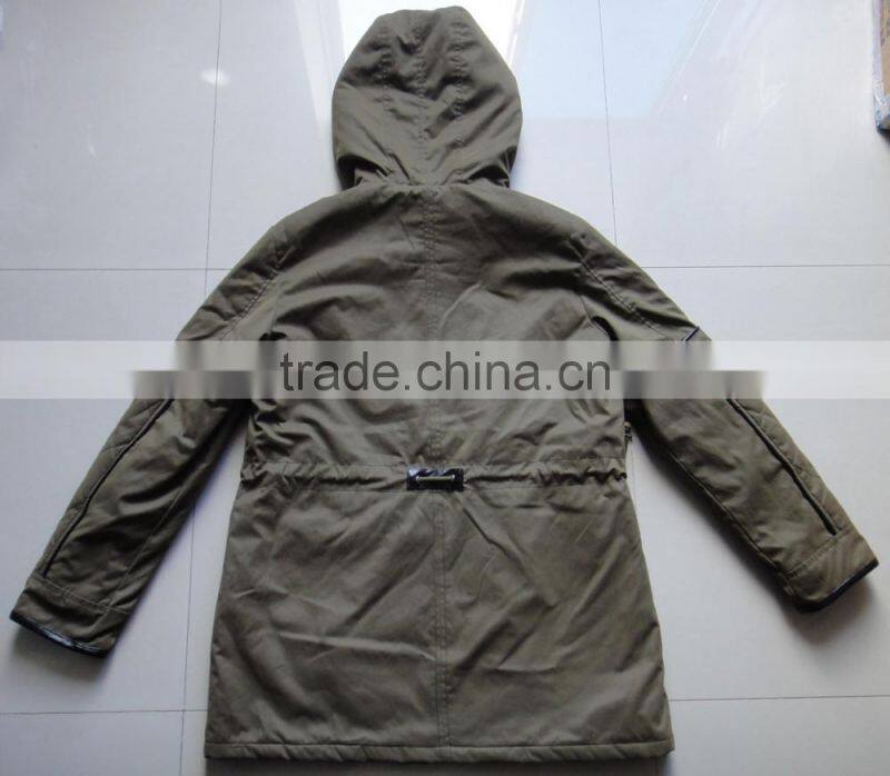 Women Green Colour Fashion Padded Hoody Parka