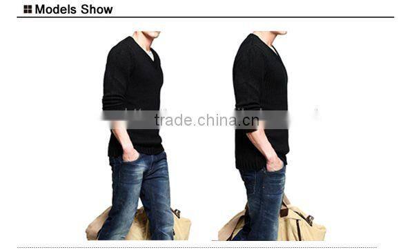 men's v collar star pattern mature sweater