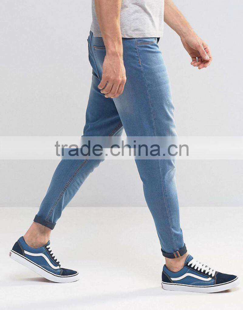 fashion drop crotch denim jeans stylish loose jeans made in China