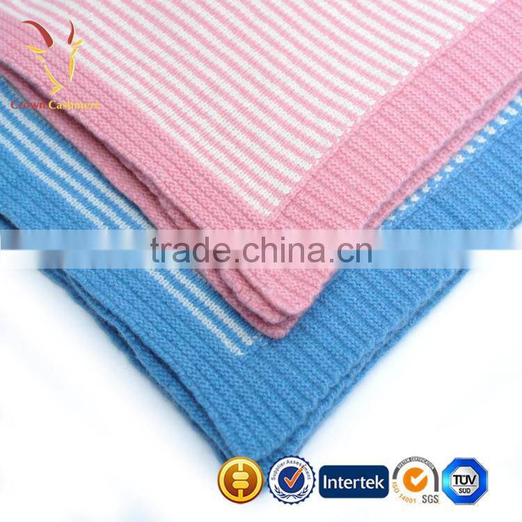 Soft High Quality Cheap knitted cashmere baby blanket