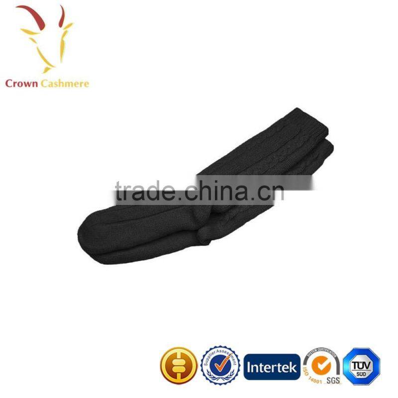 100% cashmere socks cable knit knee socks