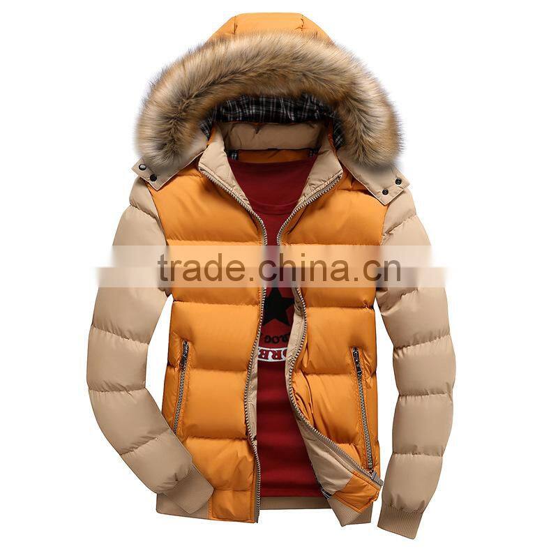 Men's Casual Fur Hooded Outwear Jacket
