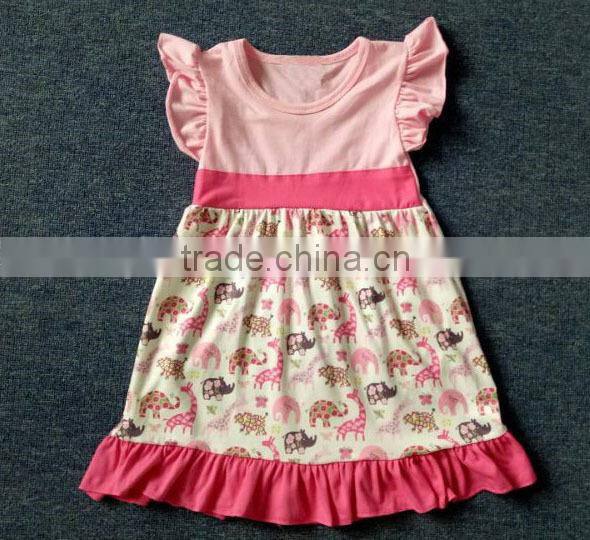 yiwu imported kids Halloween theme dress fashion girl pumpkin print frock