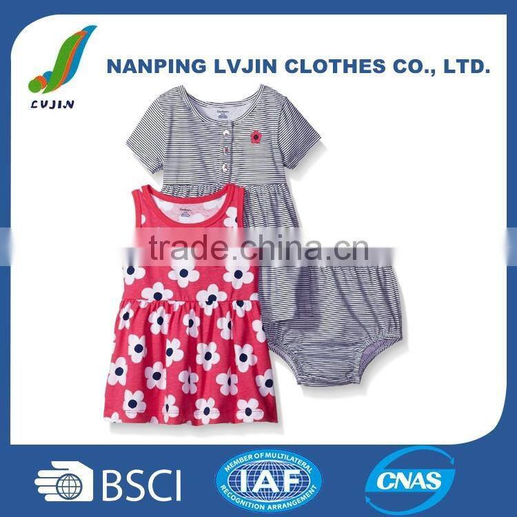 High Quality Wholesale 100% Cotton Cute Girls' Two-Piece Dress Set,Kids Clothes Set