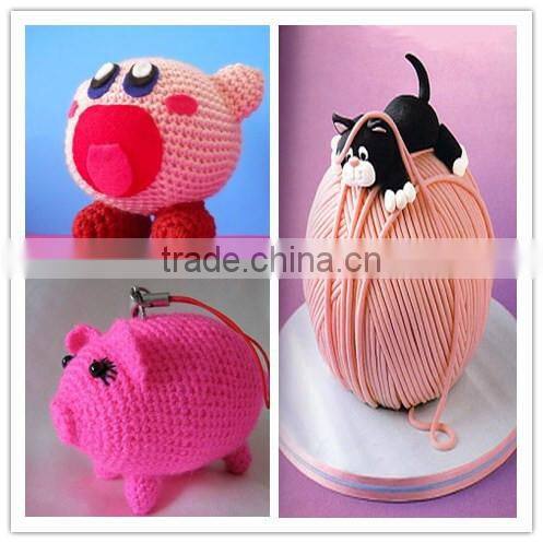 Rose red 80 wool 20 supplex wool blended yarn for women's knitwear