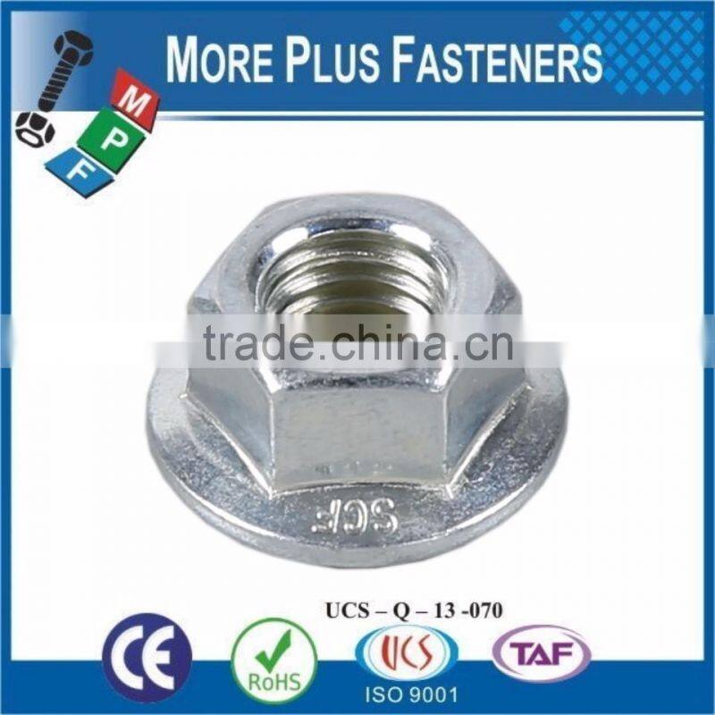 Made in Taiwan DIN 6923 Steel Class 8 Zinc Plated Stainless Steel Flange Nut DIN 6923