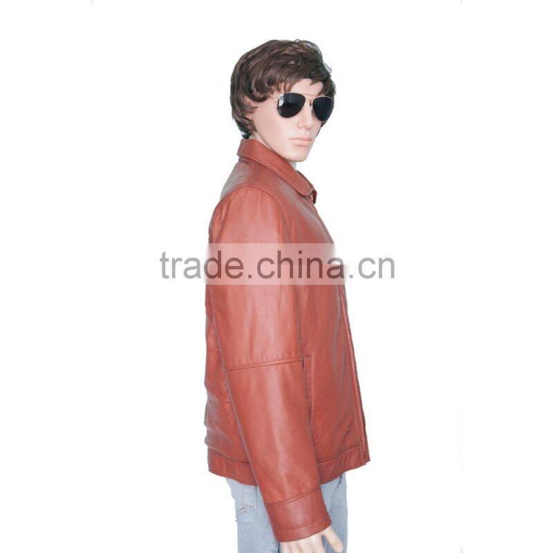 TAN BROWN SHORT BODY LEATHER JACKET