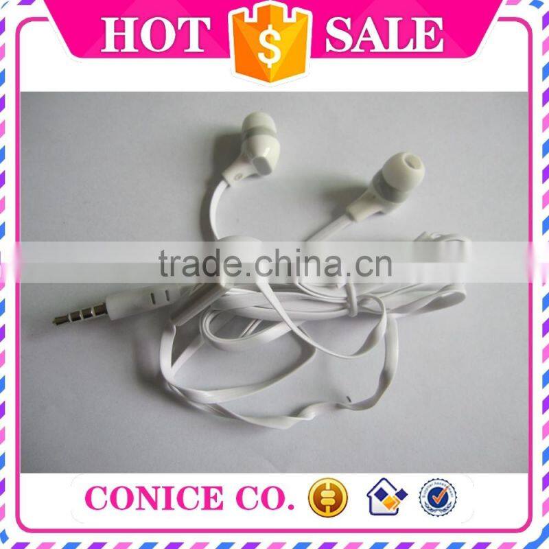 top quality cheap flat cable earbuds magic sound stereo in-ear earphone for mobile phone