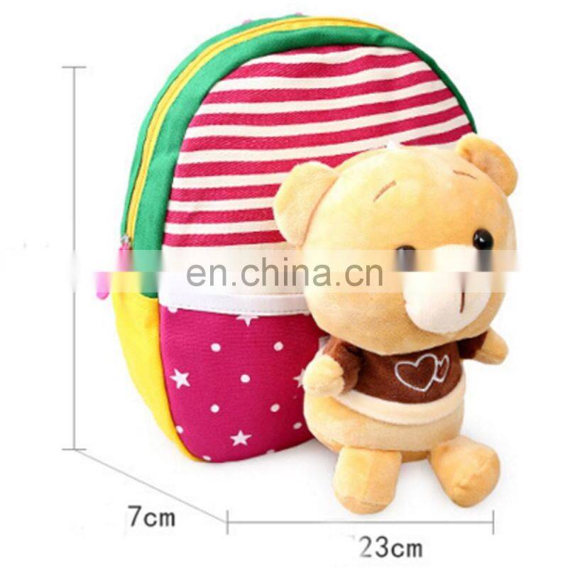 Fushcia Soft Felt Bear Baby Backpack Cartoon