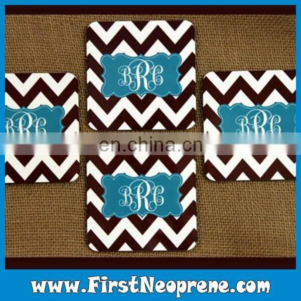 Football Round Shape Customized Name Business Gift Neoprene Coaster