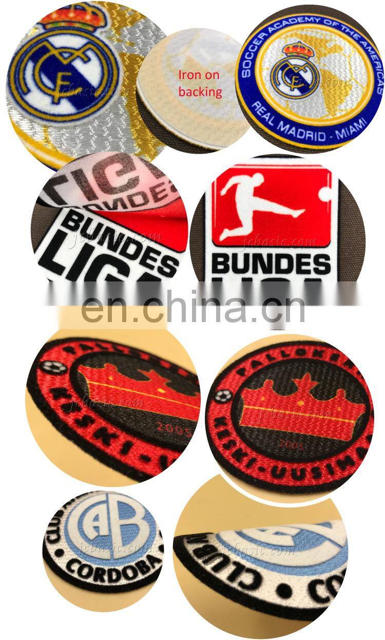 sublimation flock football shirt soccer patches flocking badge