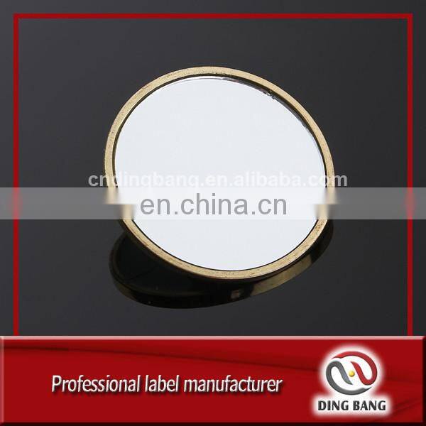 Professional OEM Factory Hard Enamel Type Gold Raised Logo Cosmetics Company Souvenir Custom Metal Mirror
