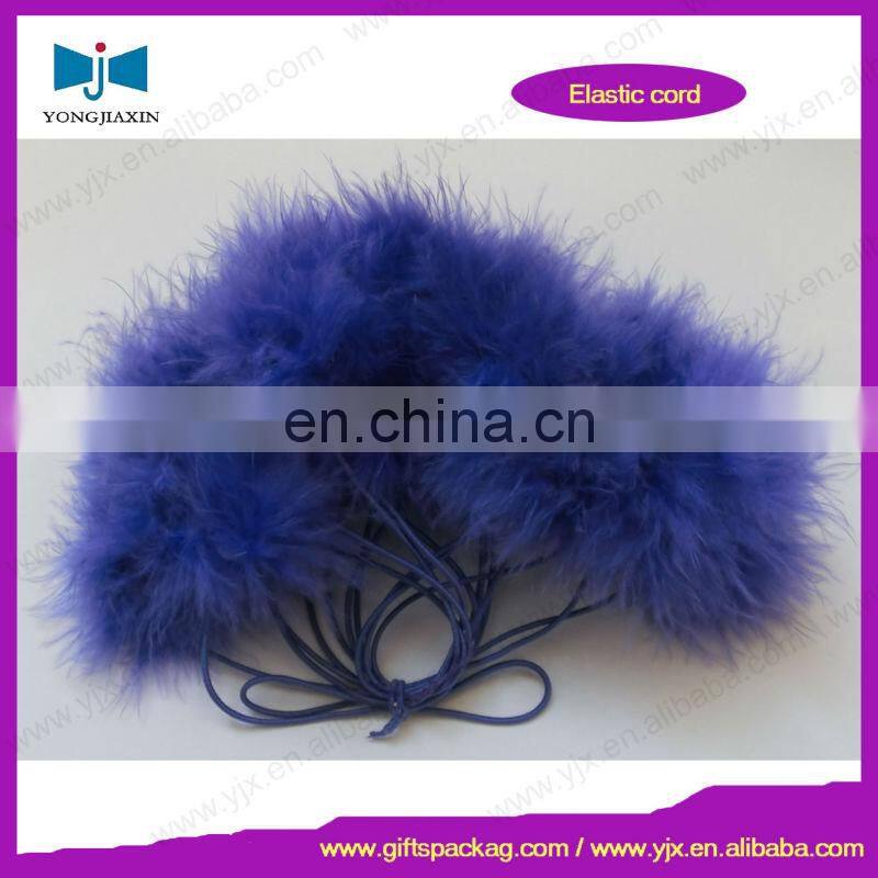 Pre-tie elastic hair stretch loop with feather