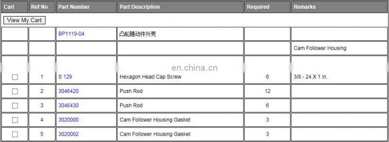 High quality NT855 diesel engine parts push rob 3046430 price list