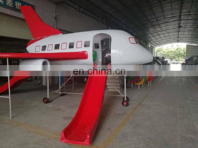 Outooor playground kids fiberglass airplane slide,Customizable popular entertainment toys