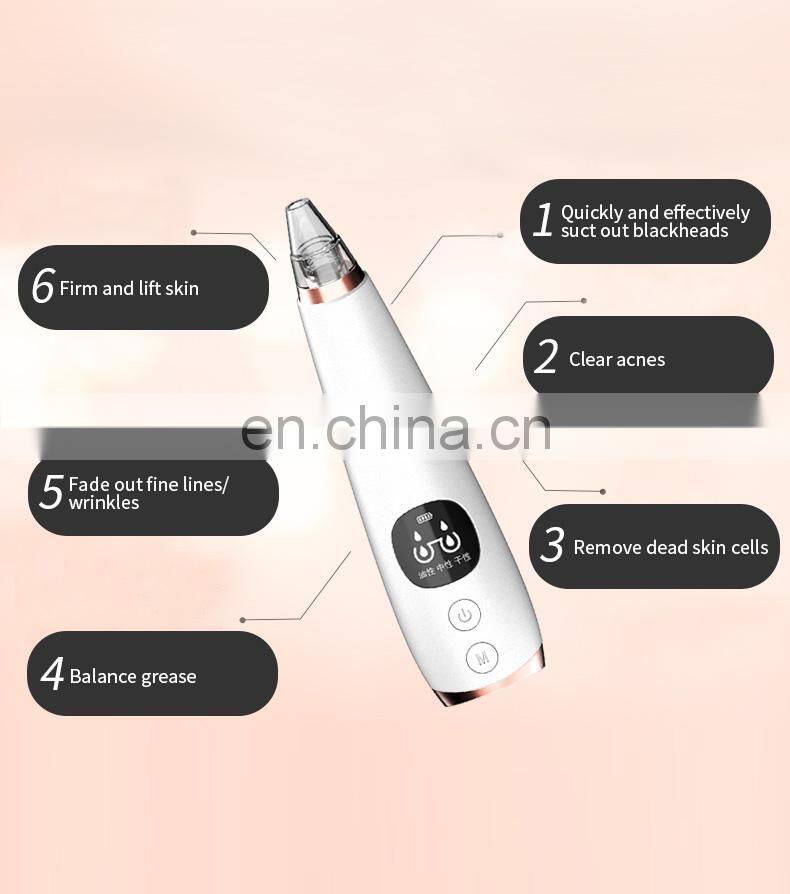Free Sample Blackhead Remover Set Electric Microdermabrasion Machine with 6 Replacement Probes to Clear Acne Comedone
