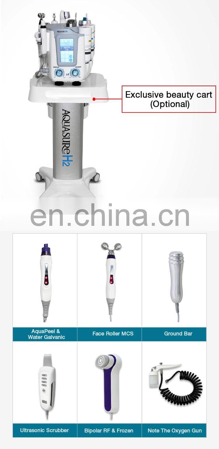 Portable 6 In 1 For Facial Deep Cleaning Dermabrasion Hydro H2 O2 RF Anti Wrinkle Facial Massage Treatment Device